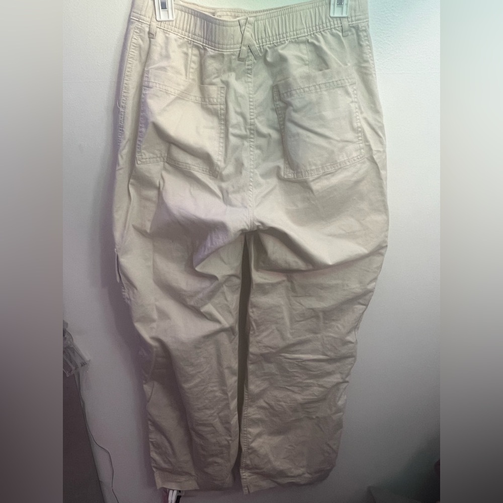 Cream High Rise Cargos - Picture 2 of 5